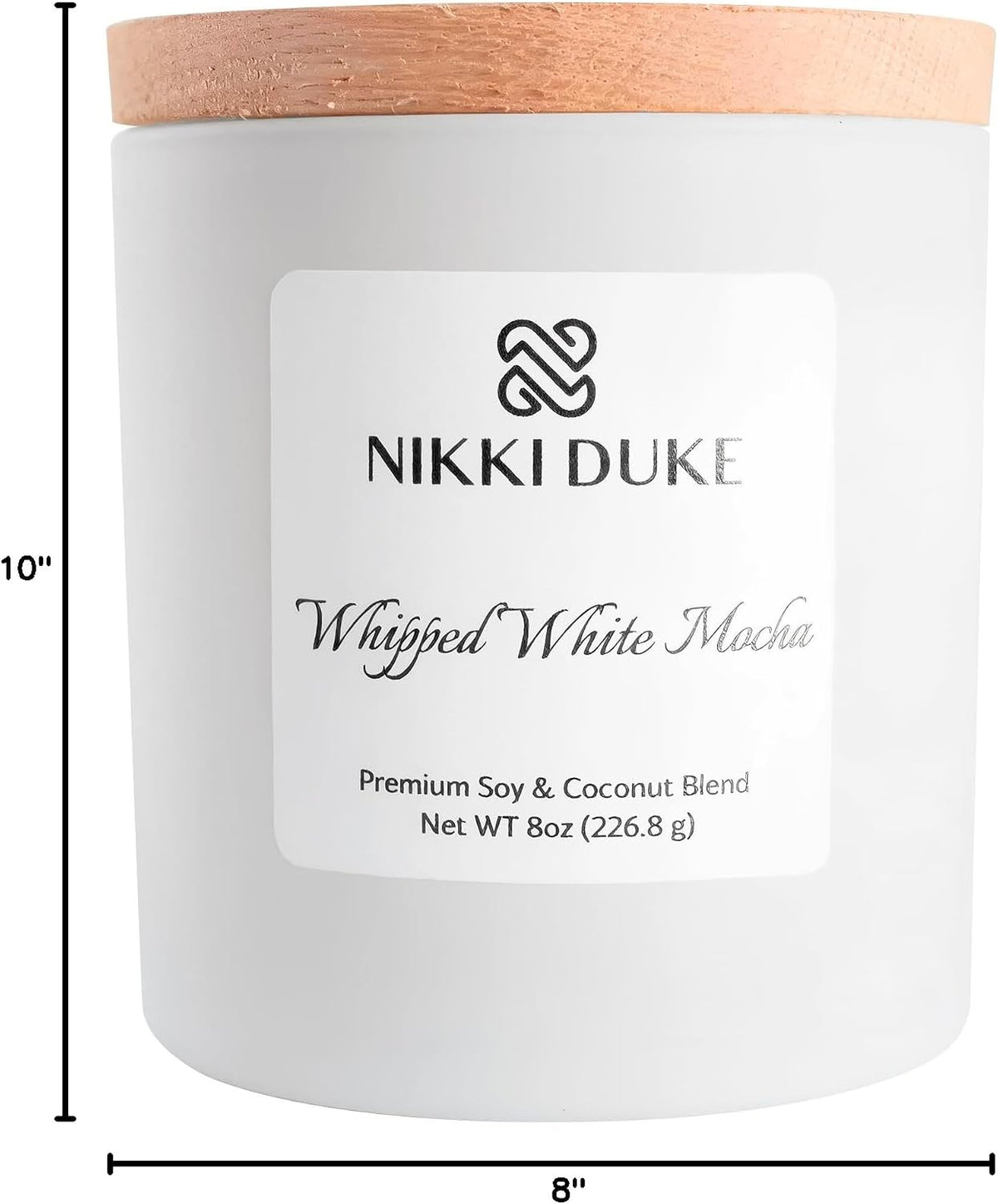 Whipped White Mocha Candle, Hand-Poured Soy & Coconut Wax Blend, Indulgent Aroma with Sweet Cream, Cocoa & Mocha Notes, 40 Hr Even Burn Candles for Home Scented Collection, 8 oz Jar