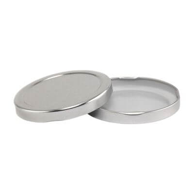 Silver Twist Closure, No Button 70TW, Tinplate w/Plastisol (Case 1050)