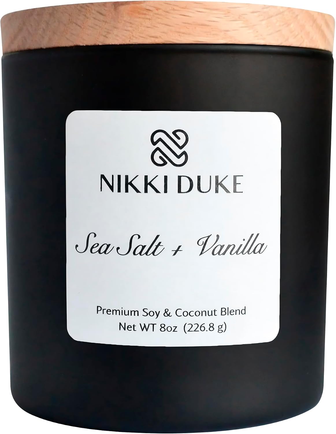 Sea Salt & Vanilla Candle, Hand-Poured Soy & Coconut Wax Blend, Soothing Aroma with Ocean Air & Creamy Vanilla Notes, 40 Hr Even Burn Candles for Home Scented Collection, 8 oz Jar