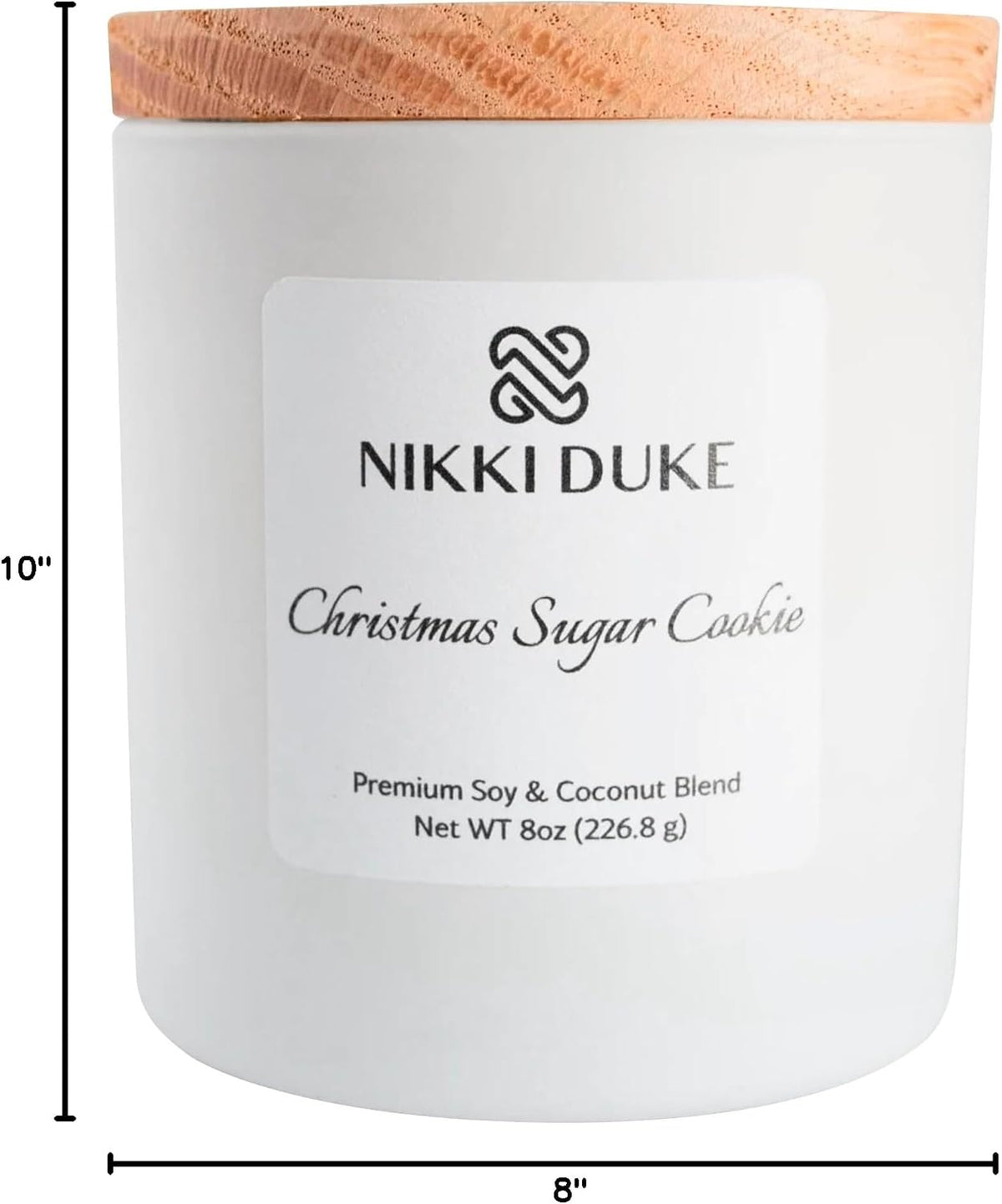 Christmas Sugar Cookie Candle, Hand-Poured Soy & Coconut Wax Blend, Sweet Aroma with Butter, Vanilla & Nutmeg Notes, 40 Hr Even Burn Candles for Home Scented Collection, 8 oz Jar