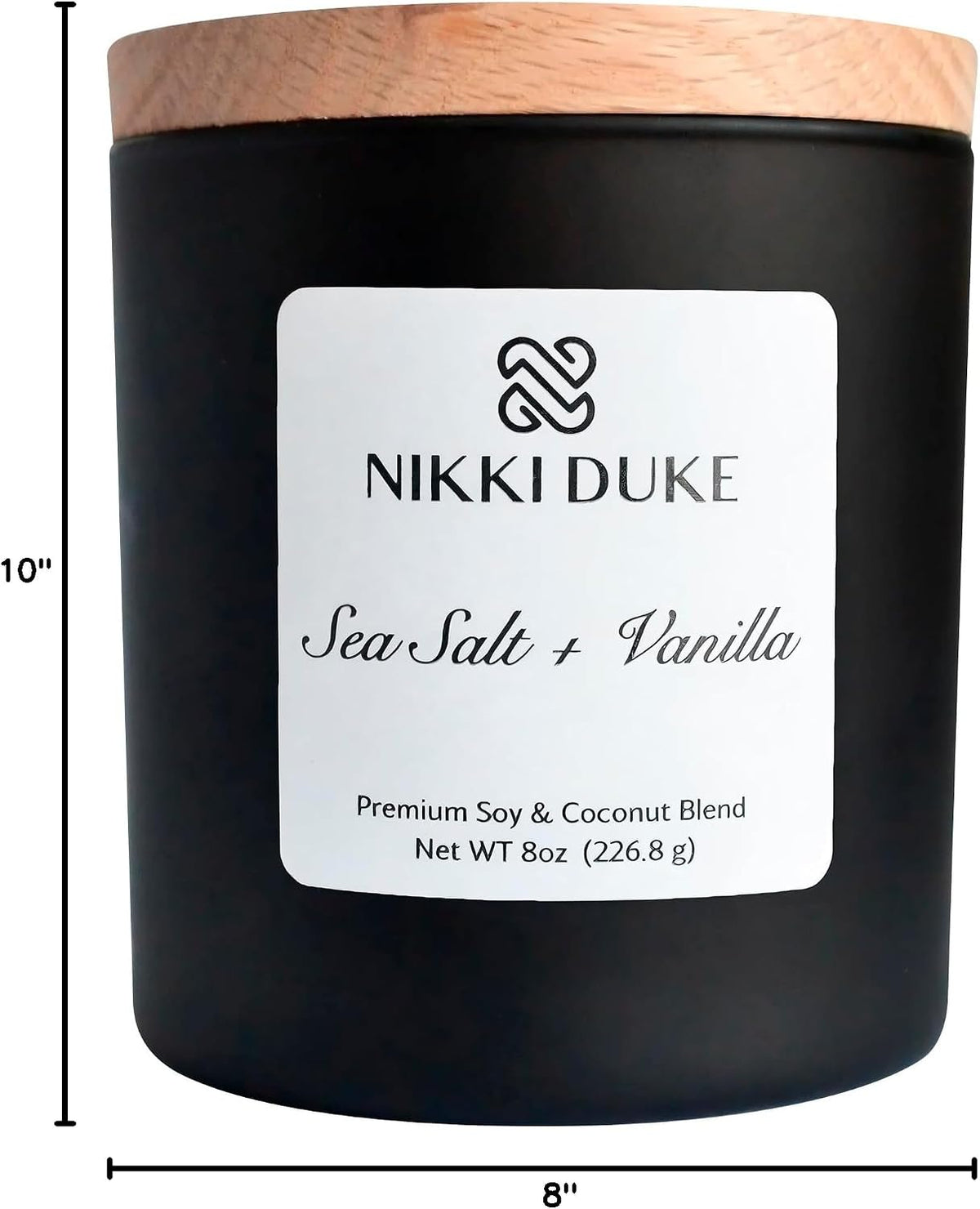 Sea Salt & Vanilla Candle, Hand-Poured Soy & Coconut Wax Blend, Soothing Aroma with Ocean Air & Creamy Vanilla Notes, 40 Hr Even Burn Candles for Home Scented Collection, 8 oz Jar