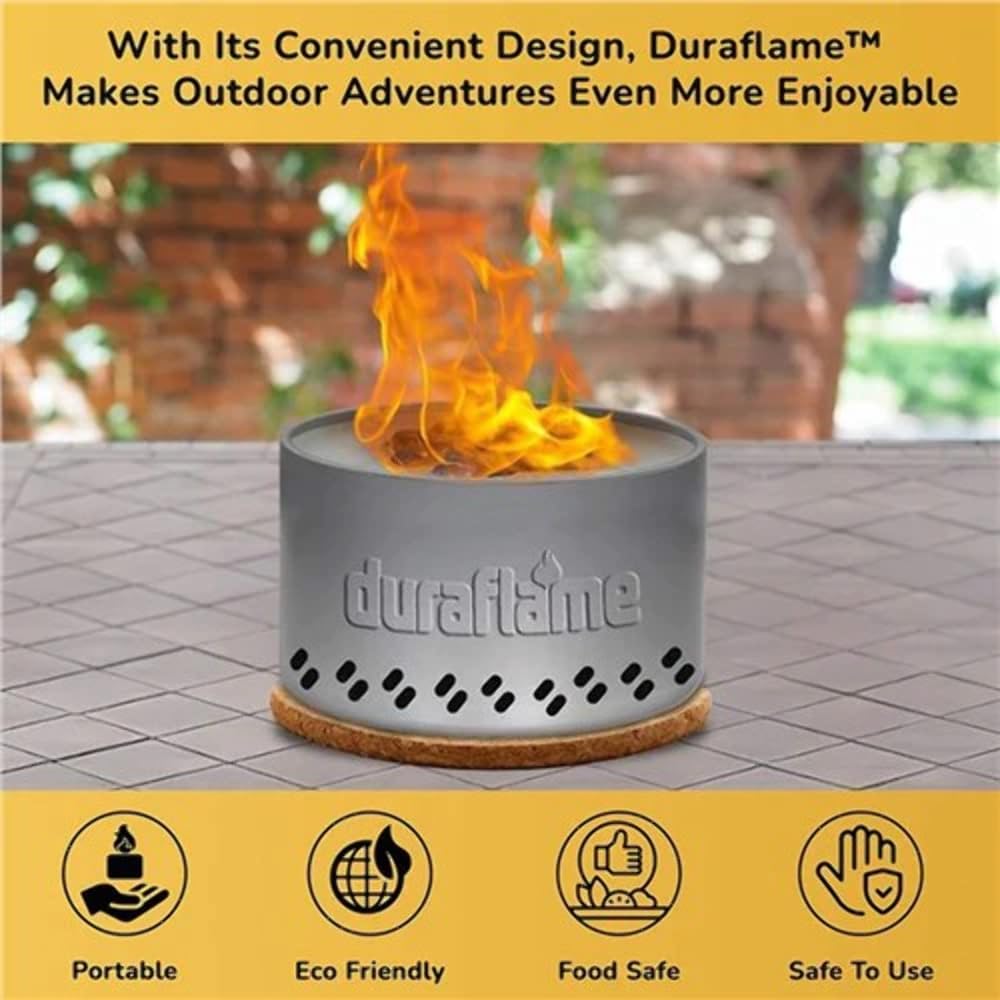 Duraflame™ Tabletop Bonfire & Portable Outdoor Campfire, Fire Pit, Lightweight & Compact, Emergency Fire Kit, Burns up to 4 Hours, Food Grade Wax & Recyclable Tin.