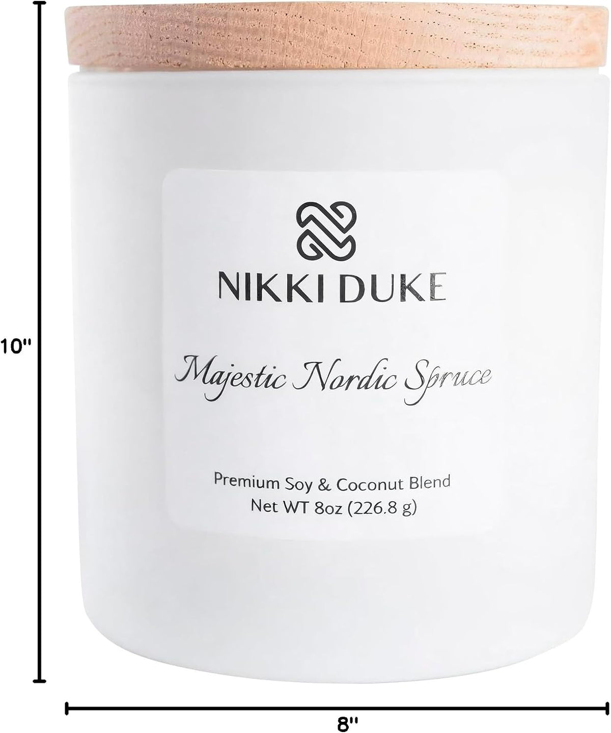 Majestic Nordic Spruce Candle, Hand-Poured Soy & Coconut Wax Blend, Fresh Aroma with Evergreen Spruce & Crisp Pine Notes, 40 Hr Even Burn Candles for Home Scented Collection, 8 oz Jar