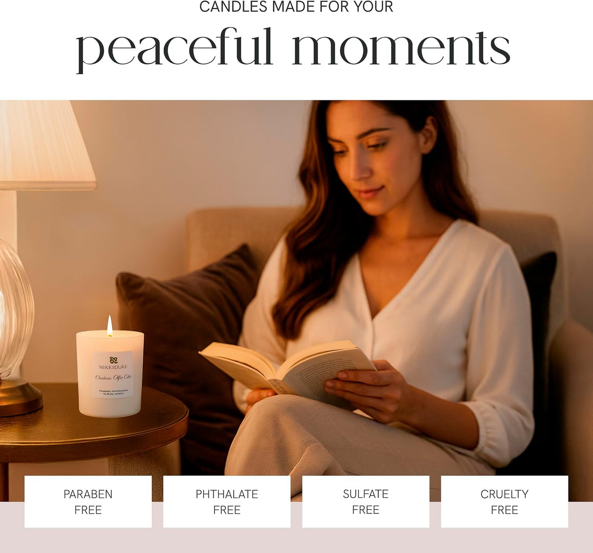 Mahogany & Tobacco Leaf Candle, Hand-Poured Soy & Coconut Wax Blend, Earthy Aroma with Rich Wood & Smoky Tobacco Leaf Notes, 40 Hr Even Burn Candles for Home