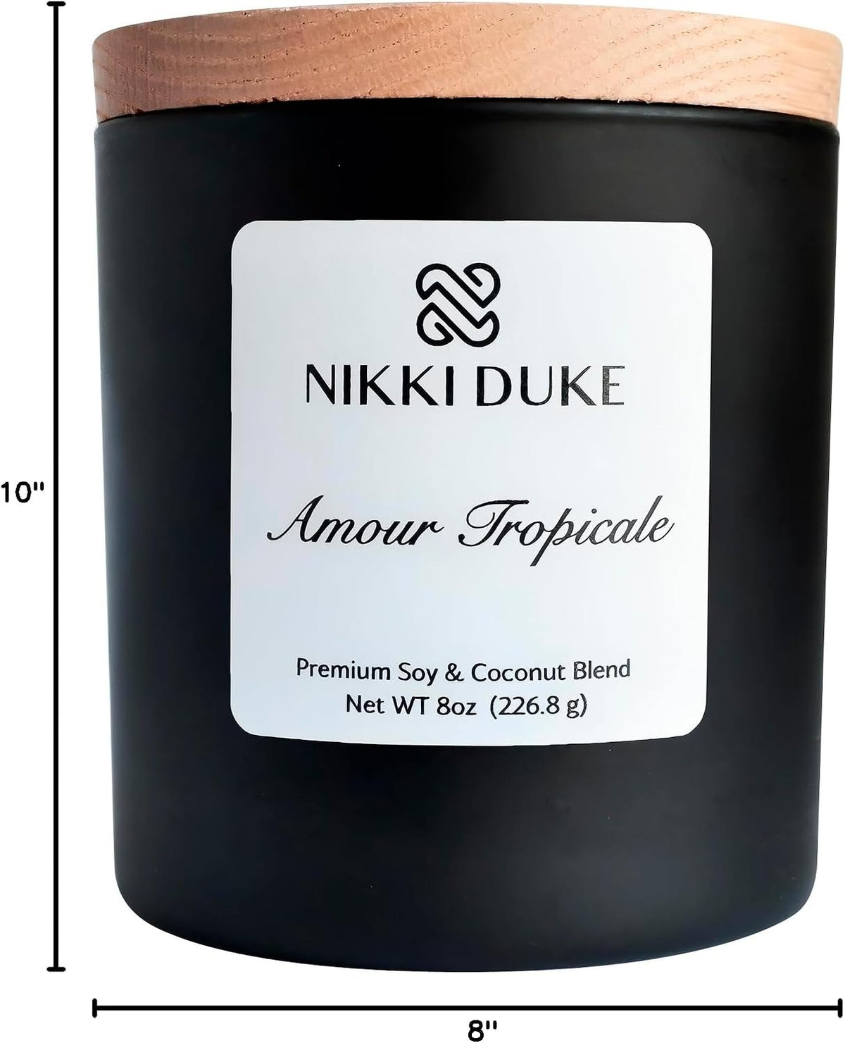 Amour Tropicale Candle, Hand-Poured Soy & Coconut Wax Blend, Tropical Aroma with Hibiscus, Coconut, Lime & Island Floral Notes, 40 Hr Even Burn Candles for Home Scented Collection, 8 oz Jar