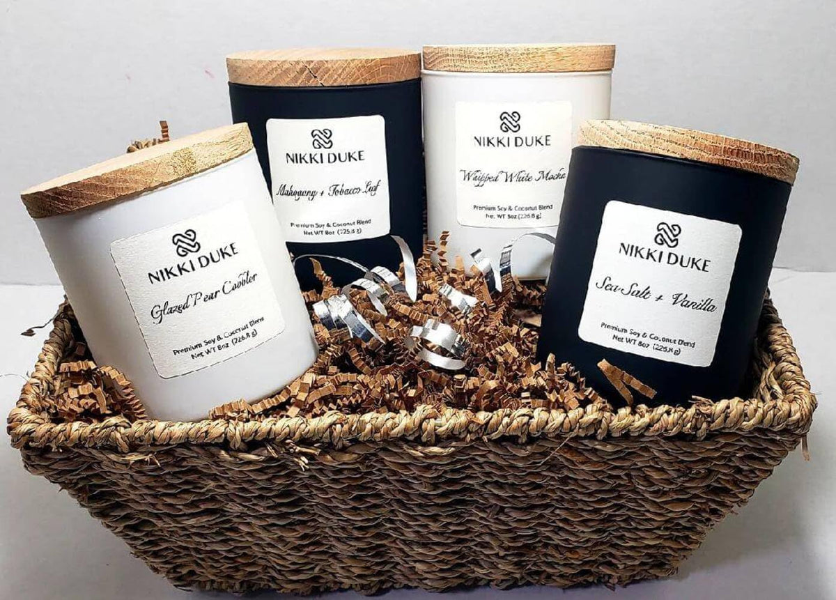Escape Candle Gift Set, Indulge in 4 Premium Fragrances for Relaxation & Serenity, Long-Lasting 40-Hour Burn, Soy-Coconut Wax Candles for Home Scented, Hand-Poured, 8 oz Each