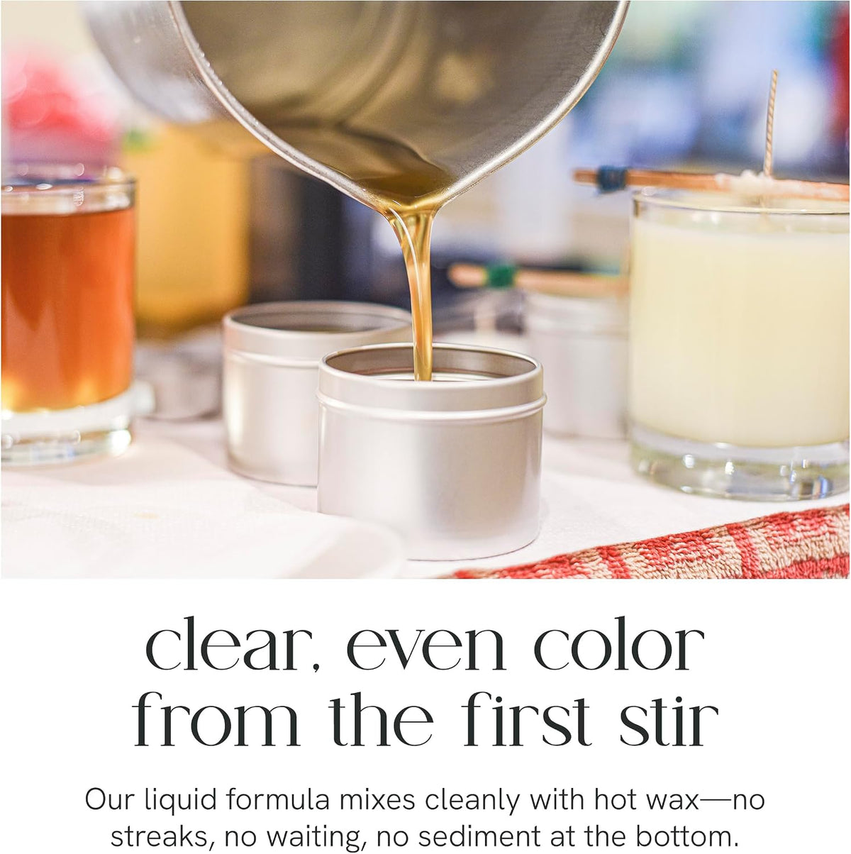 Primary Colors Liquid Candle Dye Bundle, Highly Concentrated Liquid Dyes for Candle Making in 4 Shades, Red, Green, Blue, & Yellow, Fully Soluble for Flawless Blending, 1 oz Each