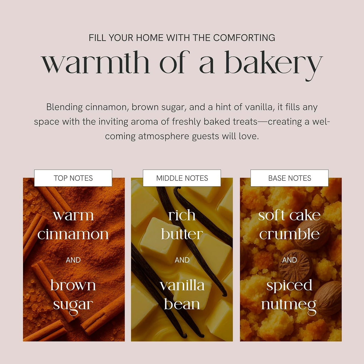 Cinnamon Coffee Cake Candle, Hand-Poured Soy & Coconut Wax Blend, Candles for Home Scented Collection, Cozy Cinnamon Coffee Cake Aroma, 40 Hr Even Burn, 8 oz Jar